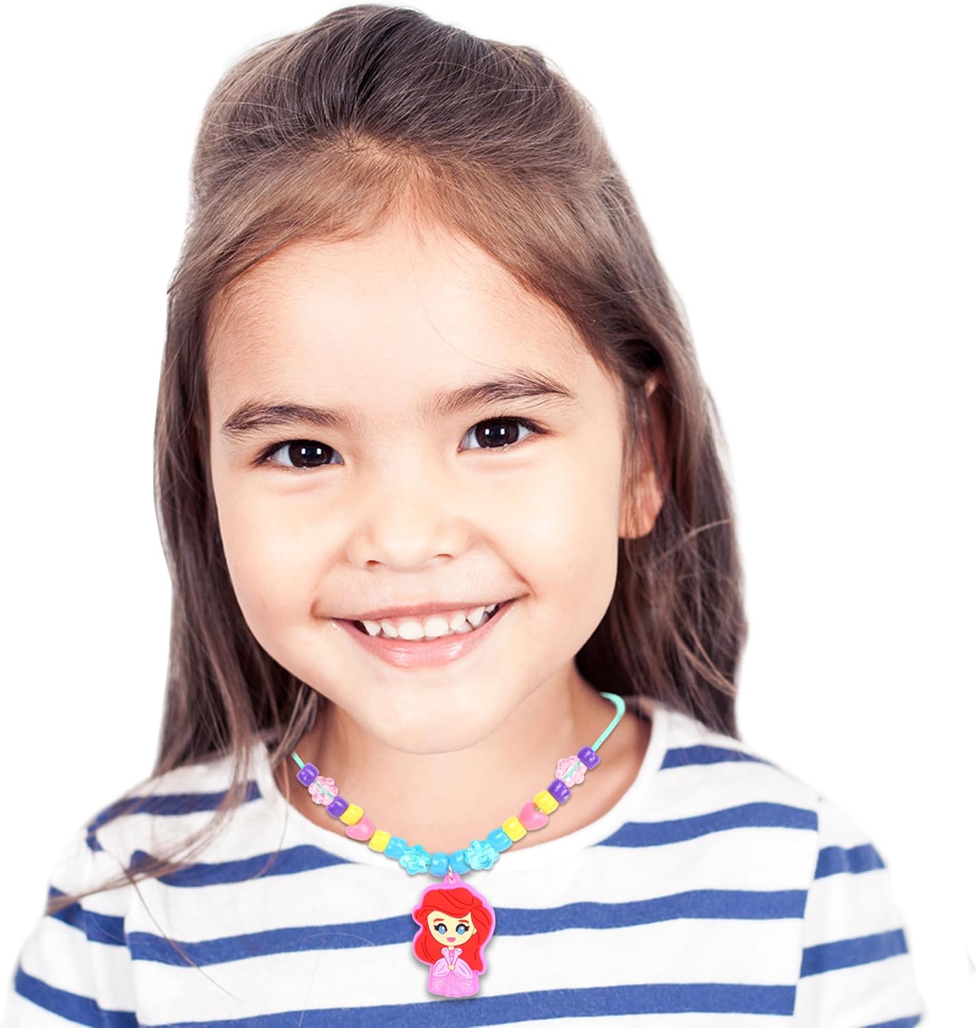 Disney Princess Necklace Activity Case – Jewelry Making Kit with Beads, Charms & Strings – Create Custom Princess Necklaces – Craft Gift for Girls Ages 3+ – Portable Storage Case Included