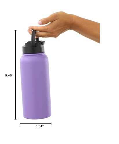 JoyJolt Stainless Steel 22 oz Star Wars Water Bottle with Straw Lid, BPA-Free Sports and Travel Vacuum Insulated Water Bottle, Destination Collection Death Star Bottle, Star Wars Gifts