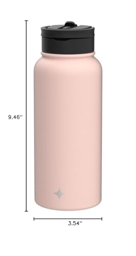 JoyJolt Stainless Steel 22 oz Star Wars Water Bottle with Straw Lid, BPA-Free Sports and Travel Vacuum Insulated Water Bottle, Destination Collection Death Star Bottle, Star Wars Gifts