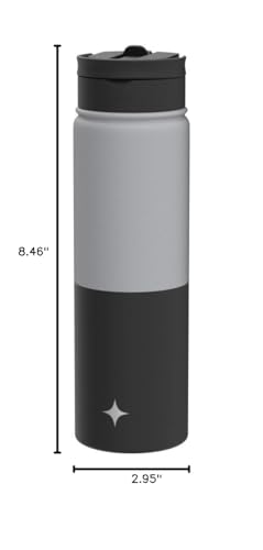 JoyJolt Stainless Steel 22 oz Star Wars Water Bottle with Straw Lid, BPA-Free Sports and Travel Vacuum Insulated Water Bottle, Destination Collection Death Star Bottle, Star Wars Gifts