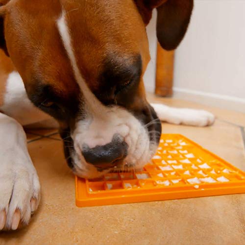 LickiMat Classic Soother Slow Feeder for Dogs Lick Mat Boredom Anxiety Reducer Perfect for Food Treats Yogurt Liquid Food Peanut Butter Fun Alternative to a Slow Feed Dog Bowl, Turquoise
