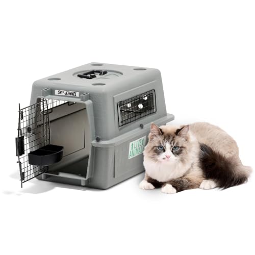 Petmate Sky Kennel - For Air and Travel, Airline Compliant Dog Crate for Pets up 15-30 lbs, Heavy Duty Dog Kennel, Made in the USA- 28 Inches