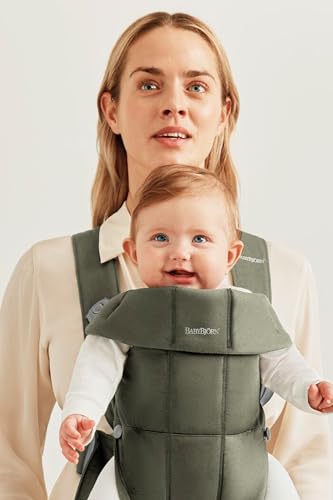 BabyBjörn Baby Carrier Mini, 3D Jersey, Light Beige | Newborn Carrier (7-25 lbs), Ergonomic, Easy-to-Use