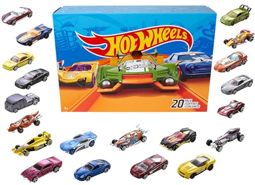 Hot Wheels Toy Cars & Trucks 20-Pack, Set of 20 1:64 Scale Vehicles for Play or Display, Instant Collection (Styles May Vary) (Amazon Exclusive)