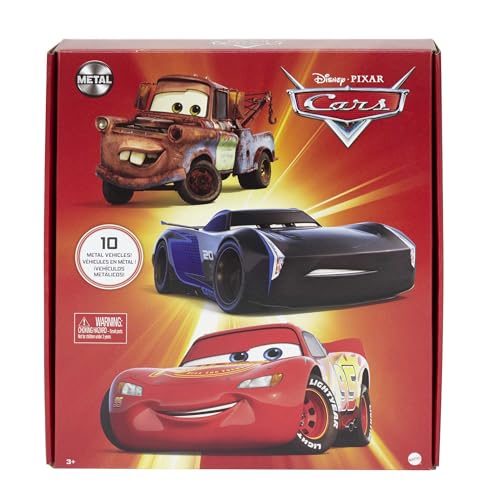 Mattel Disney and Pixar Cars Toys, Radiator Springs 3-Pack of Die-cast Toy Cars & Trucks with Lightning McQueen, Mater & Sheriff