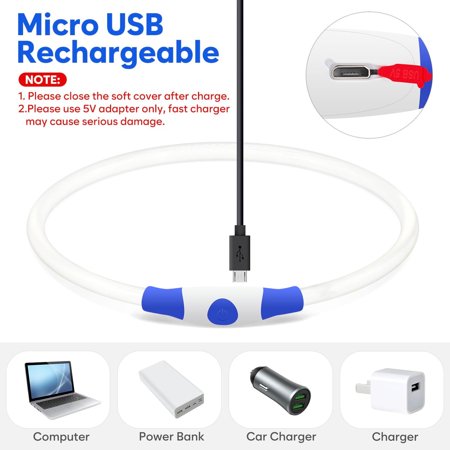 LED Dog Collar - HIGO Light Up Dog Collars Glow in The Dark, USB Rechargeable LED Dog Necklace Light for Your Dogs Walking at Night (Green-Silicone)