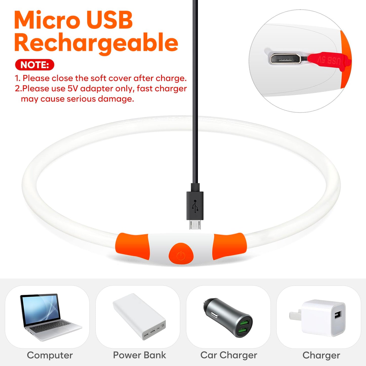 LED Dog Collar - HIGO Light Up Dog Collars Glow in The Dark, USB Rechargeable LED Dog Necklace Light for Your Dogs Walking at Night (Green-Silicone)