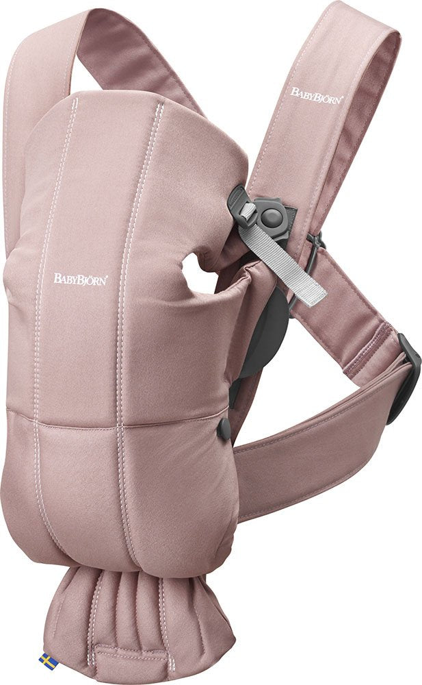 BabyBjörn Baby Carrier Mini, 3D Jersey, Light Beige | Newborn Carrier (7-25 lbs), Ergonomic, Easy-to-Use
