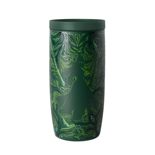Simple Modern Wicked Signature Voyager | 16oz Travel Coffee Mug Tumbler with 360° Lid | Gifts for Women Men | Ceramic-Lined Insulated Stainless Steel Cold Brew Iced Coffee Cup | Elphaba Florals
