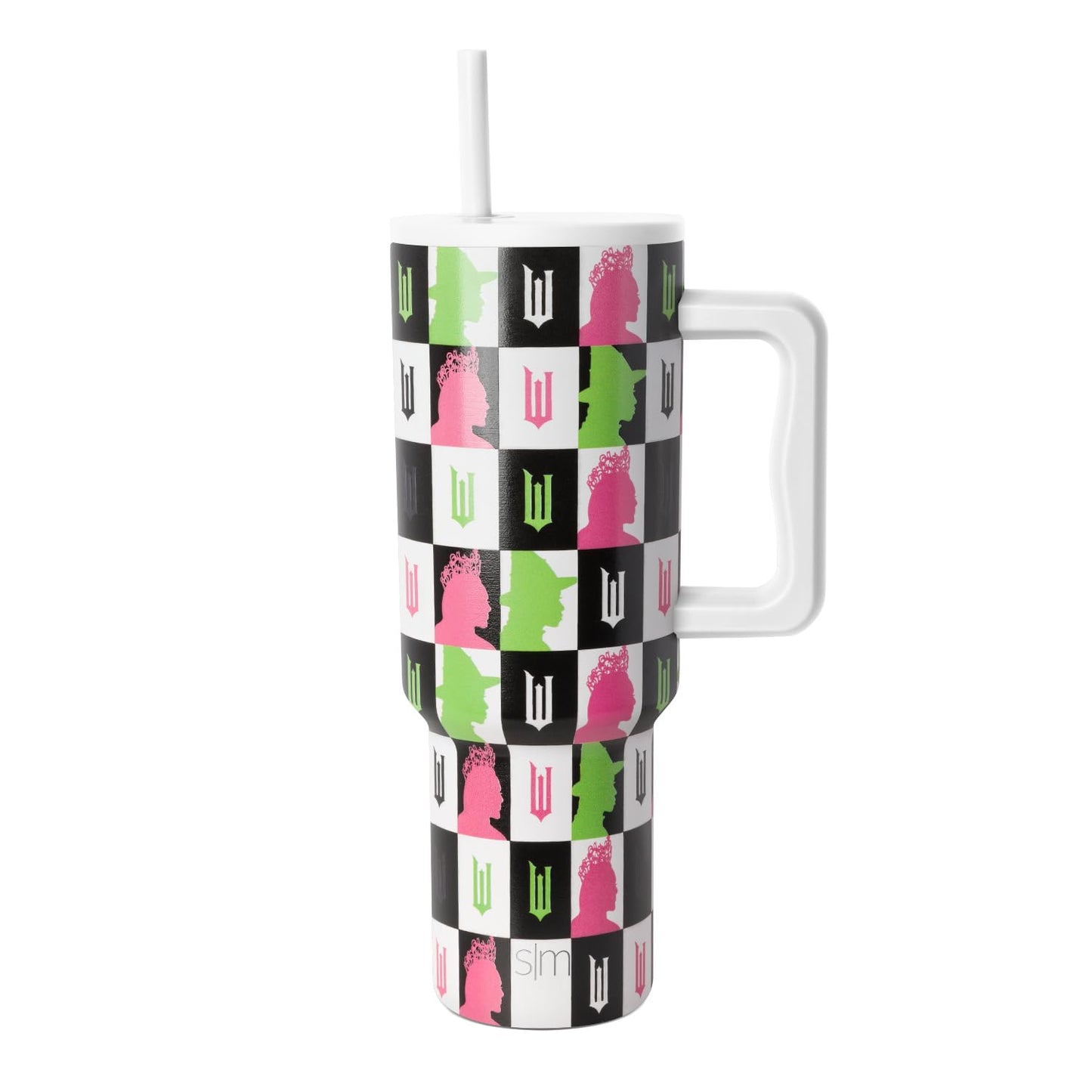 Simple Modern Wicked Signature Voyager | 16oz Travel Coffee Mug Tumbler with 360° Lid | Gifts for Women Men | Ceramic-Lined Insulated Stainless Steel Cold Brew Iced Coffee Cup | Elphaba Florals