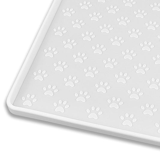 Ptlom Pet Placemat for Dog and Cat, Mat for Prevent Food and Water Overflow, Suitable for Small, Medium and Big Pet 18" 12", Light Green