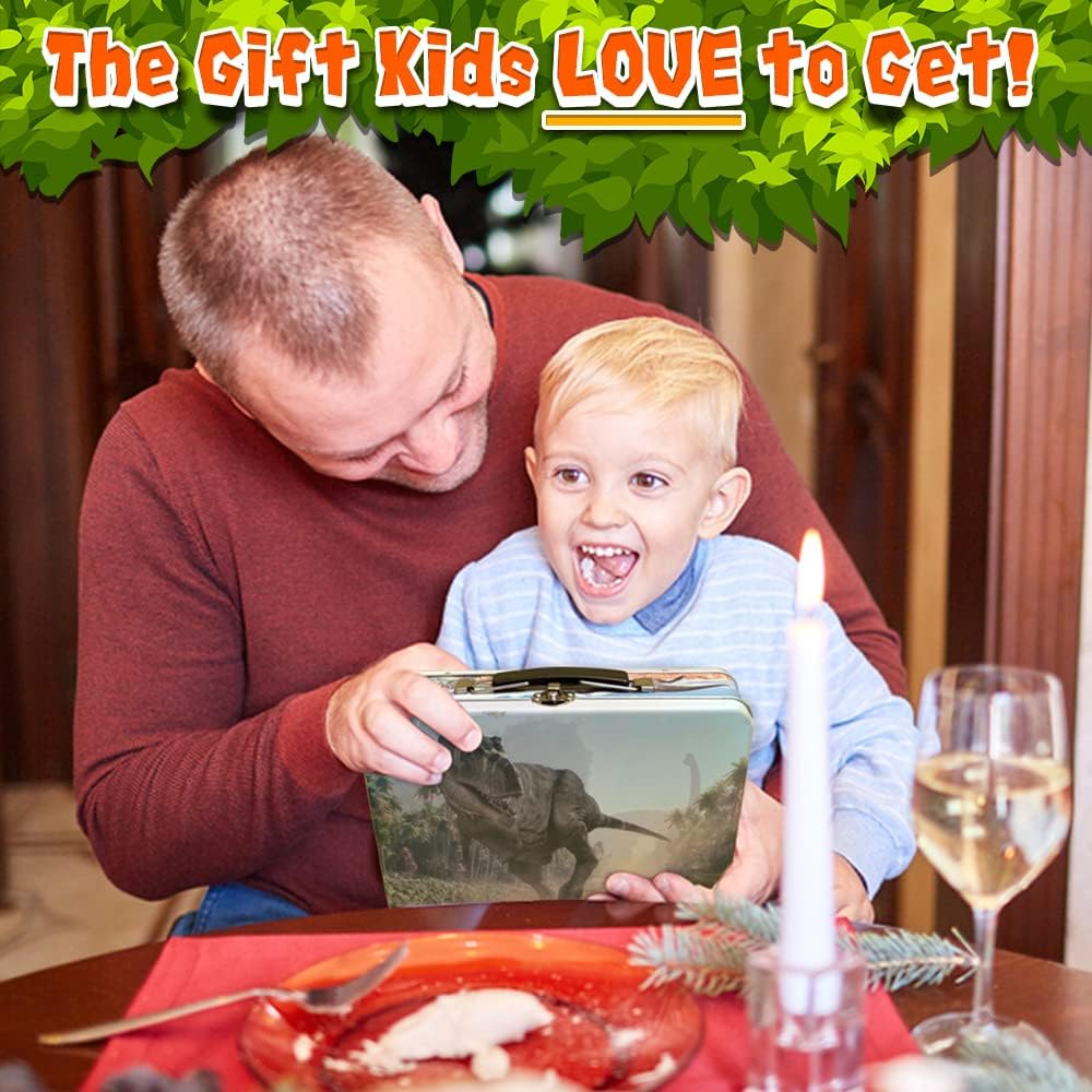 3 Bees & Me Dinosaur Toys for Kids 3-5 & 5-7 Boys & Girls - 12 6" Fun Prehistoric Animal Action Figures with Storage Box, Age 3+, Girls & Boys Dinosaur Toys for Toddlers & Kids