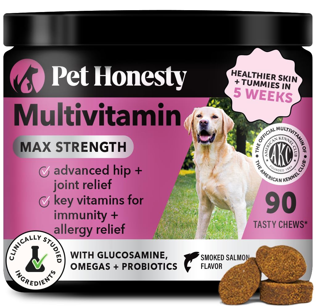 Dog Multivitamin - 10 in 1 Dog Vitamins for Health & Heart - Omega Fish Oil, Glucosamine & Probiotics - Dog Vitamins and Supplements for Skin and Coat (Chicken 180 ct)