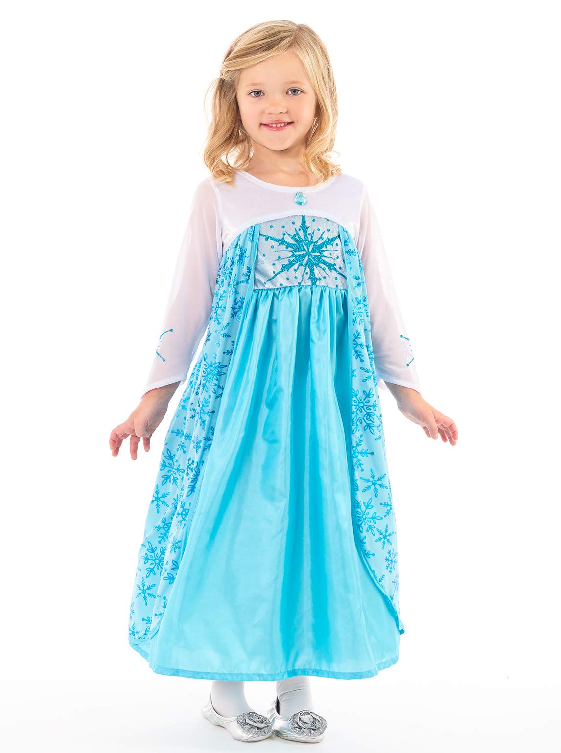 Little Adventures Ice Princess Dress up Costume - Machine Washable Girls Child Pretend Play and Party Outfit with No Glitter