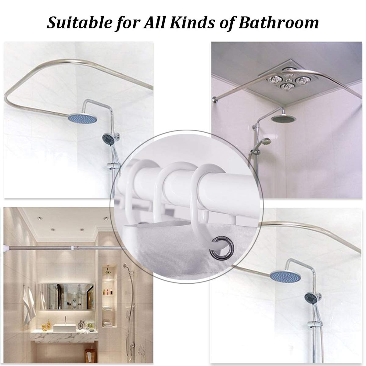 Homewelle Funny Dog Corgi Ocean Shower Curtain Riding Shark 72Wx72H Inch Sea Waves Seagull Fish Cool Animal Surfing Blue Cute Kids Waterproof Polyester Fabric Bathroom Bathtub