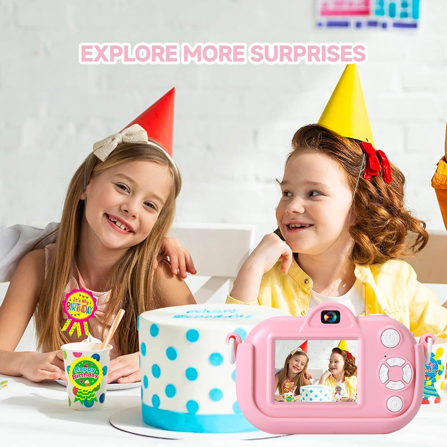 Kids Camera for Girls Toys for Ages 5-7, 1080P Toddler Camera, Kids Digital Camera with Dual Lens, 3 4 5 Year Old Girl Birthday Gifts