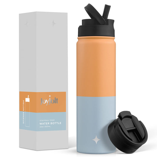 JoyJolt Stainless Steel 22 oz Star Wars Water Bottle with Straw Lid, BPA-Free Sports and Travel Vacuum Insulated Water Bottle, Destination Collection Death Star Bottle, Star Wars Gifts