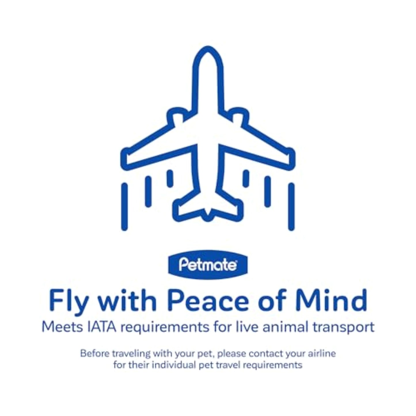 Petmate Sky Kennel - For Air and Travel, Airline Compliant Dog Crate for Pets up 15-30 lbs, Heavy Duty Dog Kennel, Made in the USA- 28 Inches