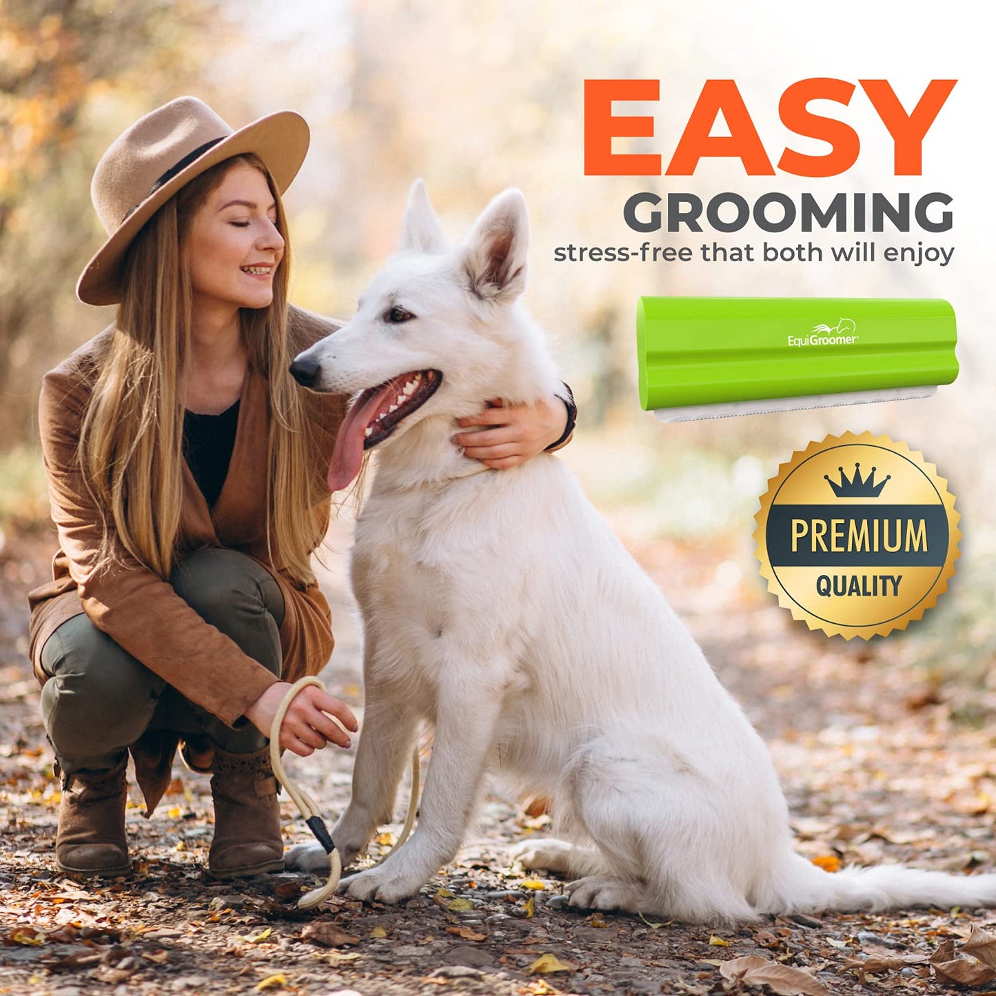 EasyGroomer Deshedding Brush for Dogs Cats Blue Undercoat Tool for Large and Small Pets Comb Removes Loose Dirt, Hair and Fur