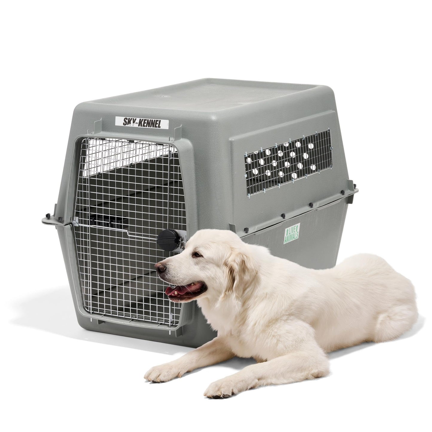 Petmate Sky Kennel - For Air and Travel, Airline Compliant Dog Crate for Pets up 15-30 lbs, Heavy Duty Dog Kennel, Made in the USA- 28 Inches