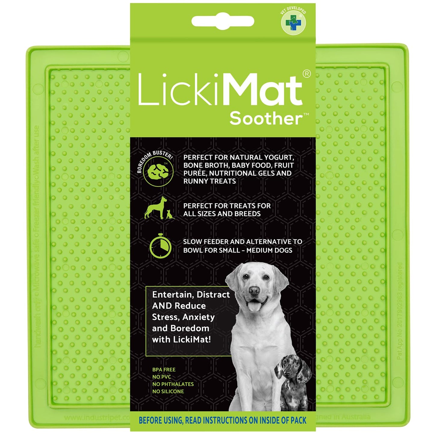 LickiMat Classic Soother Slow Feeder for Dogs Lick Mat Boredom Anxiety Reducer Perfect for Food Treats Yogurt Liquid Food Peanut Butter Fun Alternative to a Slow Feed Dog Bowl, Turquoise