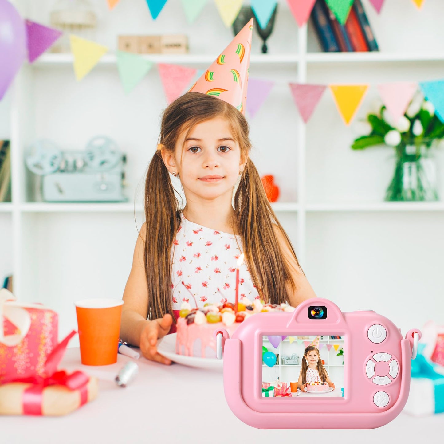 Kids Camera for Girls Toys for Ages 5-7, 1080P Toddler Camera, Kids Digital Camera with Dual Lens, 3 4 5 Year Old Girl Birthday Gifts