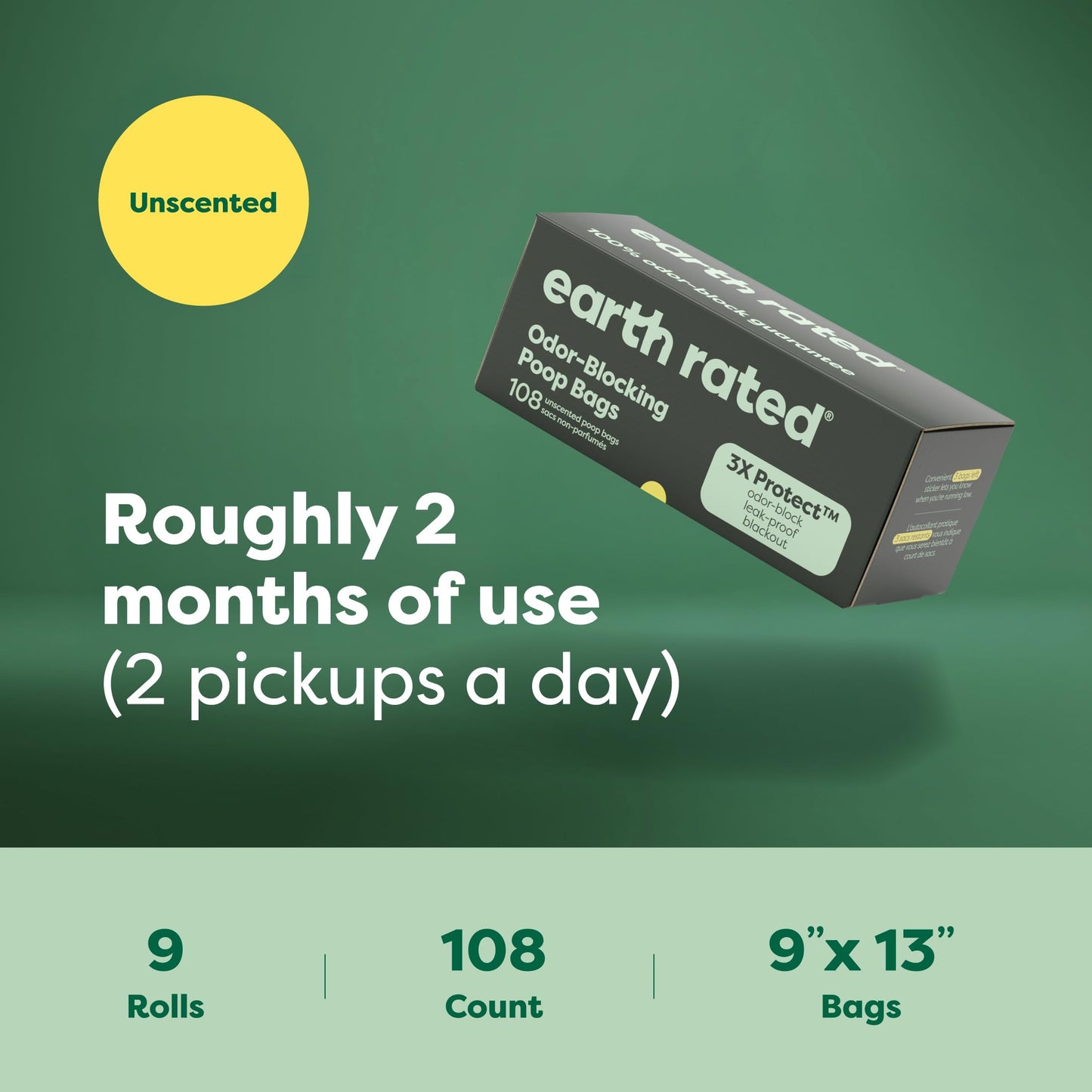 Earth Rated Poop Bags for Dogs, Guaranteed Leak Proof and Extra Thick Waste Bag Refill Rolls, Lavender Scented, 270 Bags