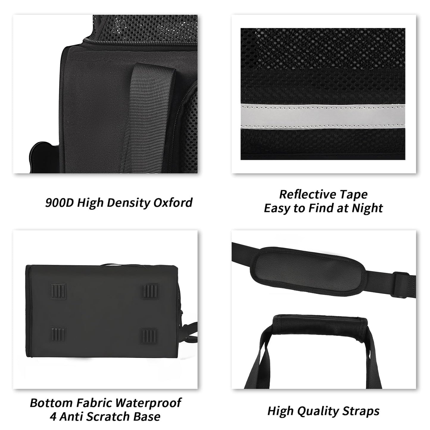 TSA Approved Pet Carrier for Small Cats Dogs, Travel Bag with Adequate Ventilation, 5 Mesh Windows, 3 Entrance, Locking Safety Zippers, Padded Shoulder and Carrying Strap, Small