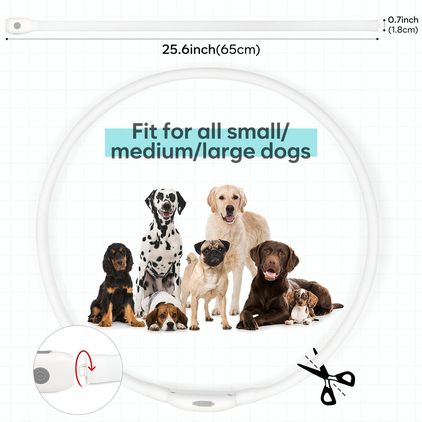 LED Dog Collar - HIGO Light Up Dog Collars Glow in The Dark, USB Rechargeable LED Dog Necklace Light for Your Dogs Walking at Night (Green-Silicone)