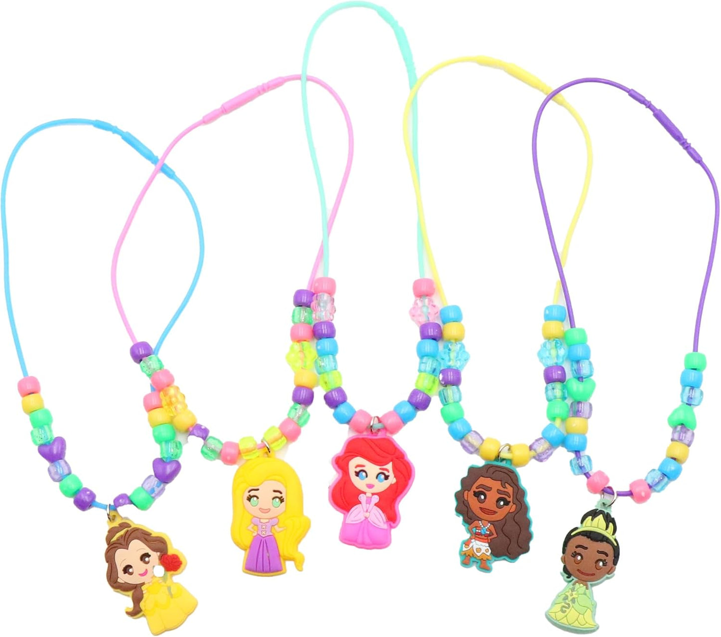 Disney Princess Necklace Activity Case – Jewelry Making Kit with Beads, Charms & Strings – Create Custom Princess Necklaces – Craft Gift for Girls Ages 3+ – Portable Storage Case Included