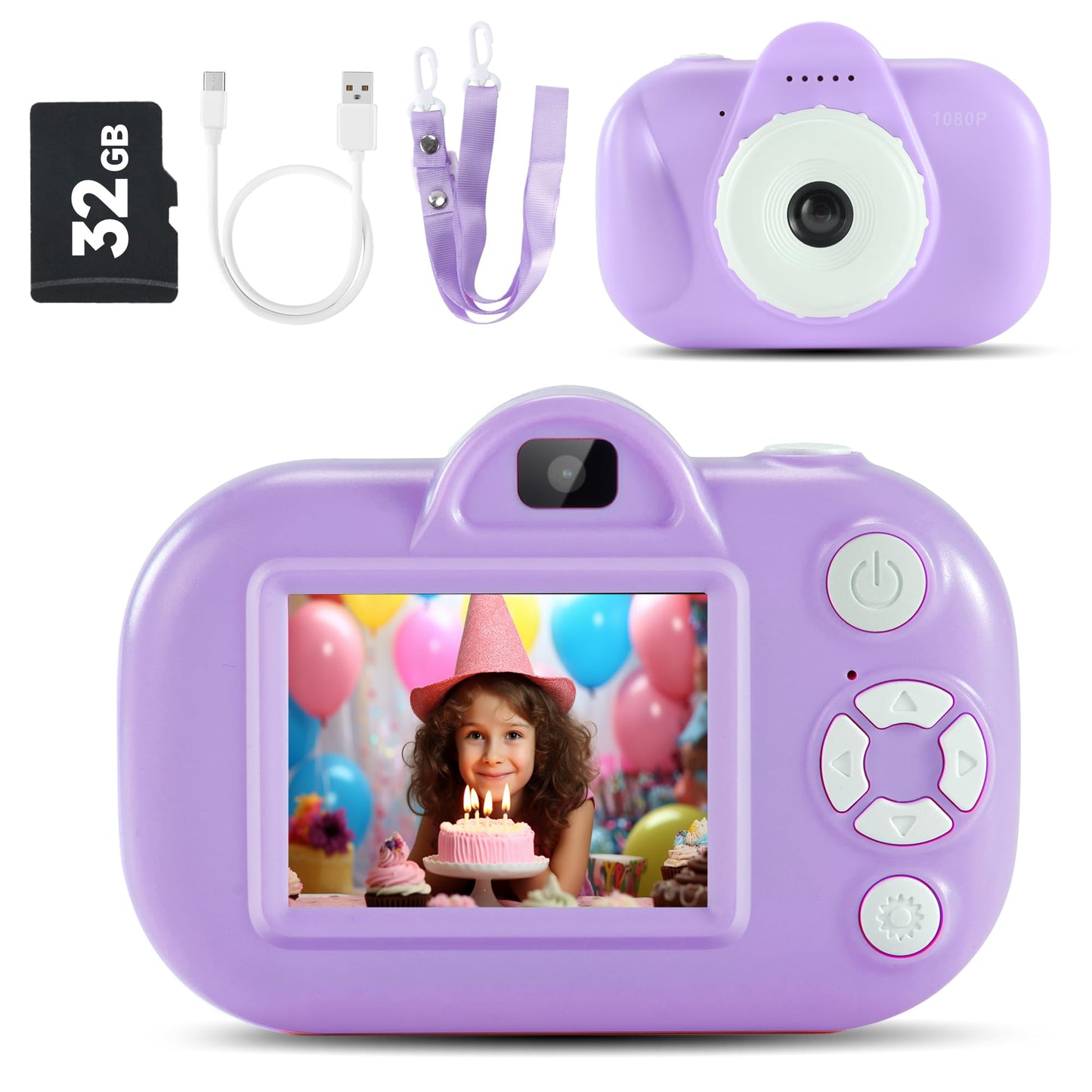 Kids Camera for Girls Toys for Ages 5-7, 1080P Toddler Camera, Kids Digital Camera with Dual Lens, 3 4 5 Year Old Girl Birthday Gifts