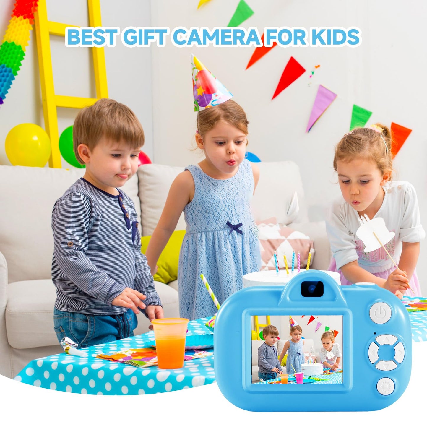 Kids Camera for Girls Toys for Ages 5-7, 1080P Toddler Camera, Kids Digital Camera with Dual Lens, 3 4 5 Year Old Girl Birthday Gifts
