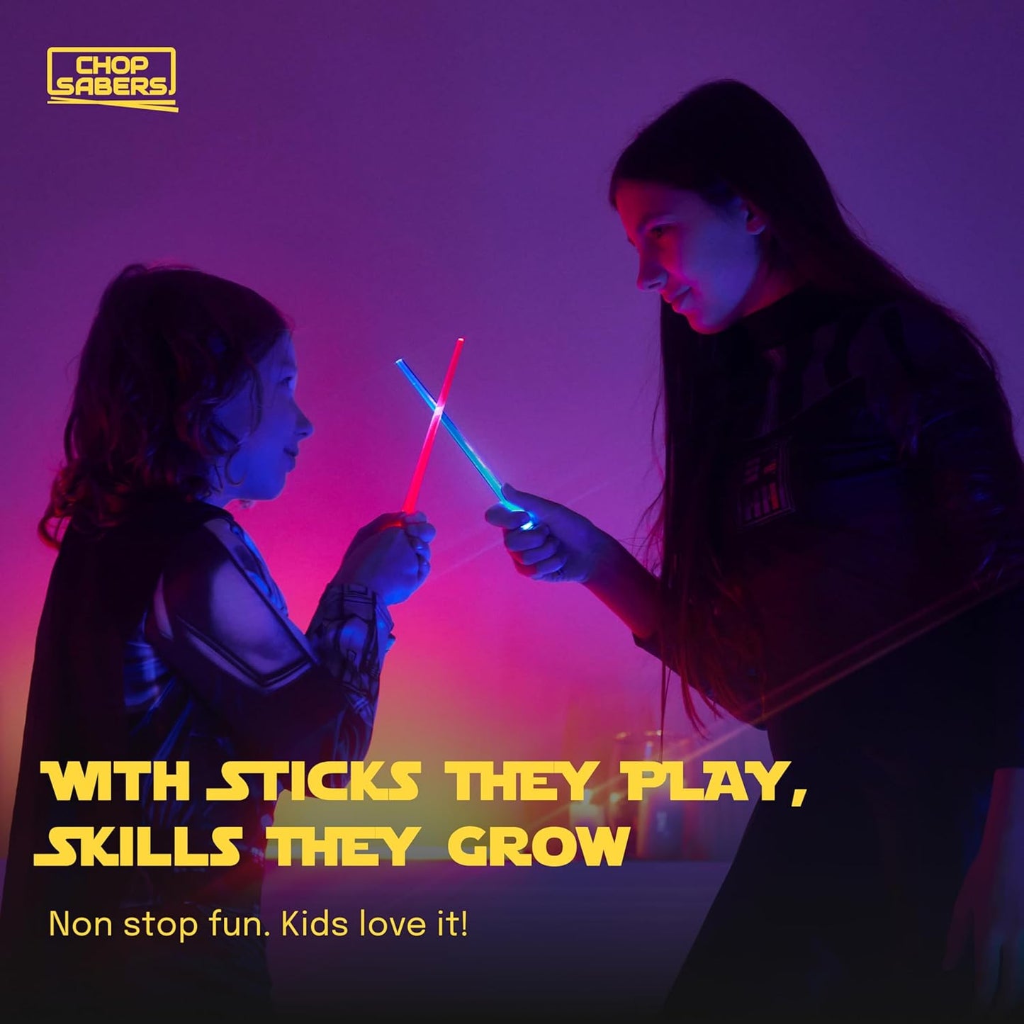 Lightsaber Chopsticks Star War Chopstick Light Up Lightsaber Chopsticks for Adults Saber Sticks Cool Chopstick Light Up Chop Sticks Light Saber Reusable Lightup Sabers Star War Gifts 2 Pairs Blue/Red