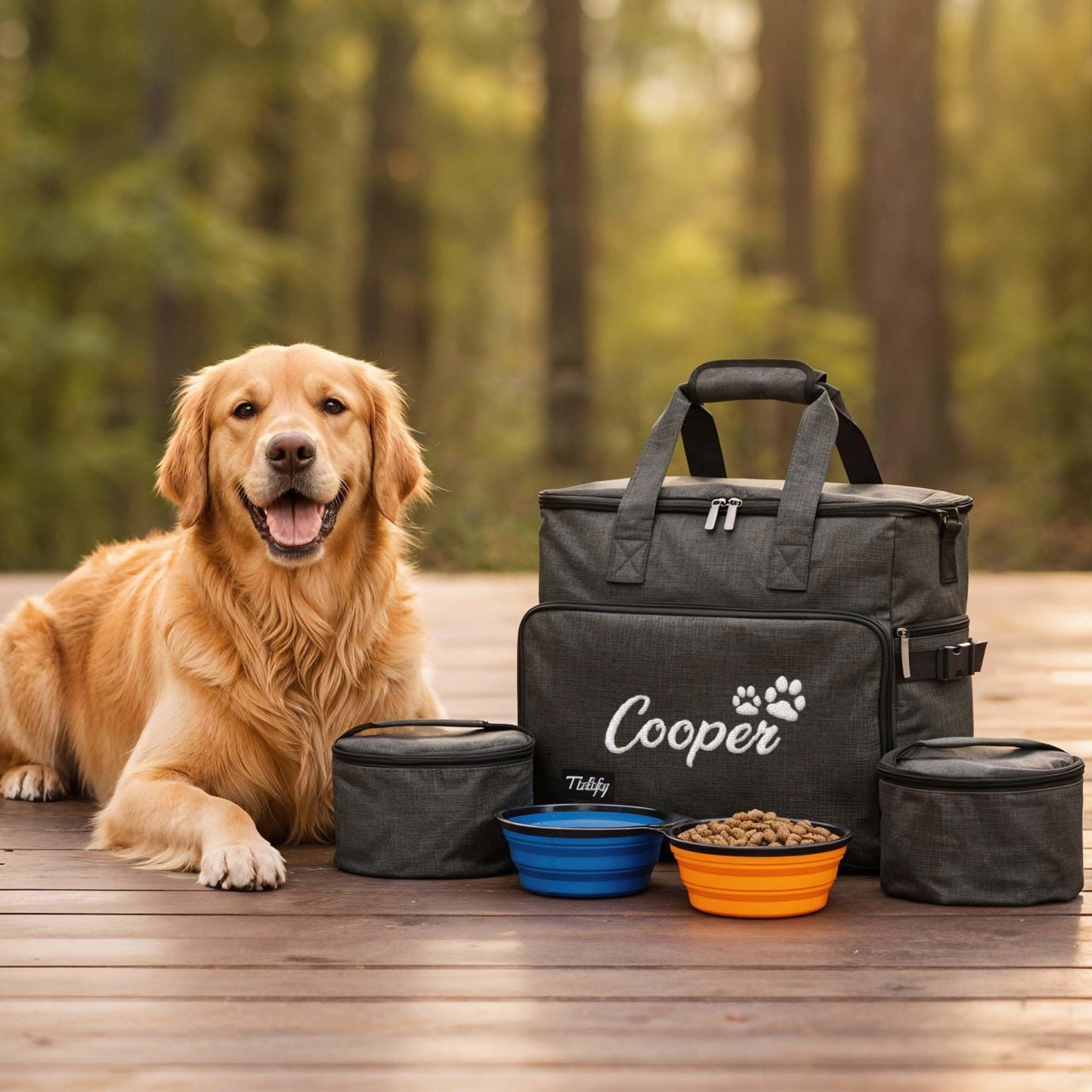 Customized Dog Travel Bag - You Name It and We Make It, Your Own Personalized Pet Travel Bag, Make It Special for You and Your Pet. (Dark Grey)