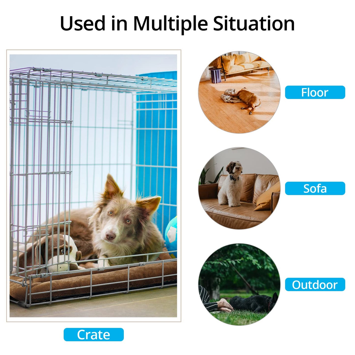 Dog Beds Crate Pad for Medium/Large Dogs Fit Metal,Ultra Soft, Washable & Anti-Slip Kennel Pad for Dogs Cozy Sleeping Mat,Gray 36inch