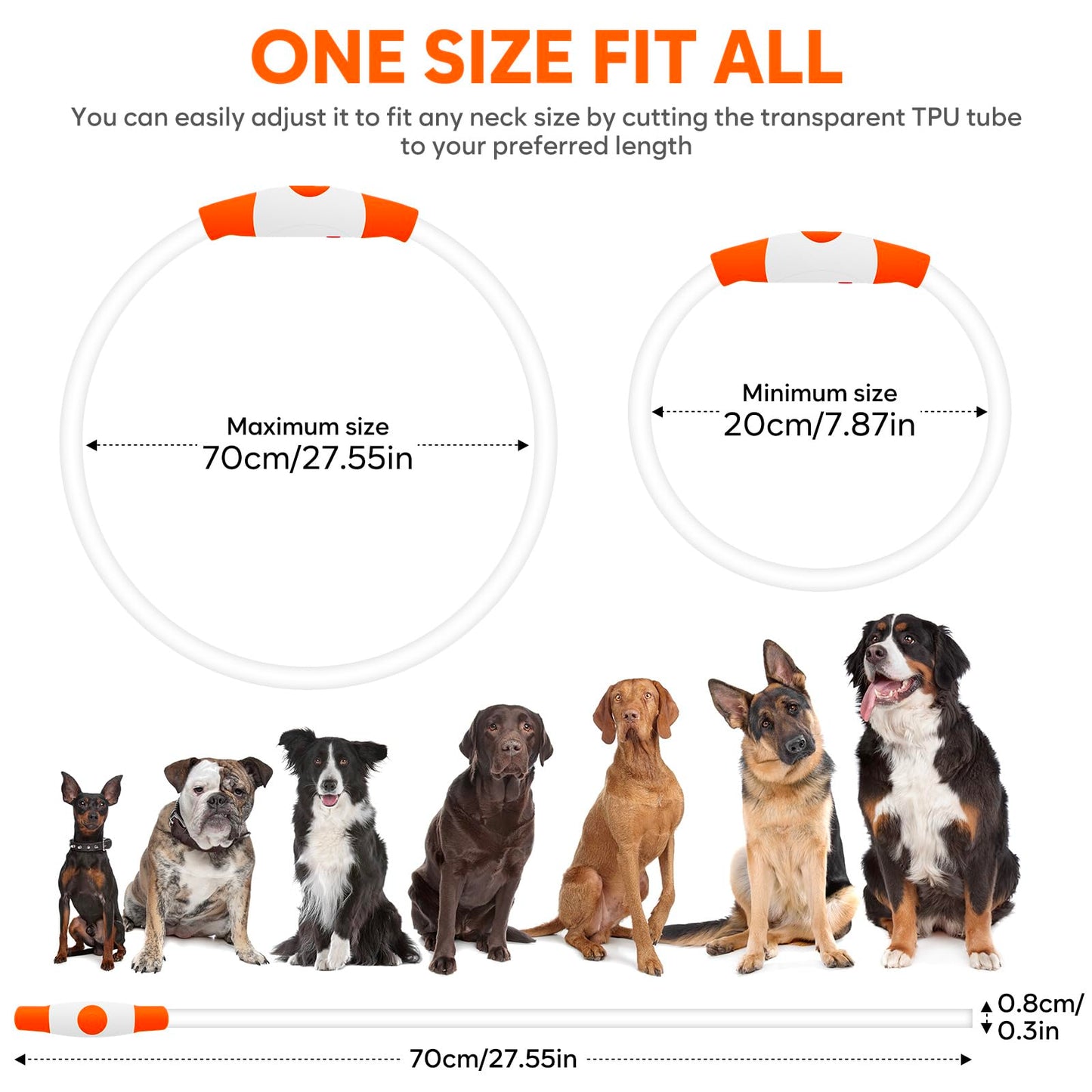 LED Dog Collar - HIGO Light Up Dog Collars Glow in The Dark, USB Rechargeable LED Dog Necklace Light for Your Dogs Walking at Night (Green-Silicone)