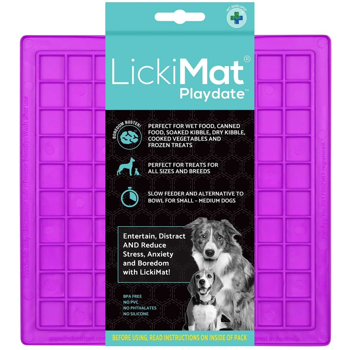 LickiMat Classic Soother Slow Feeder for Dogs Lick Mat Boredom Anxiety Reducer Perfect for Food Treats Yogurt Liquid Food Peanut Butter Fun Alternative to a Slow Feed Dog Bowl, Turquoise