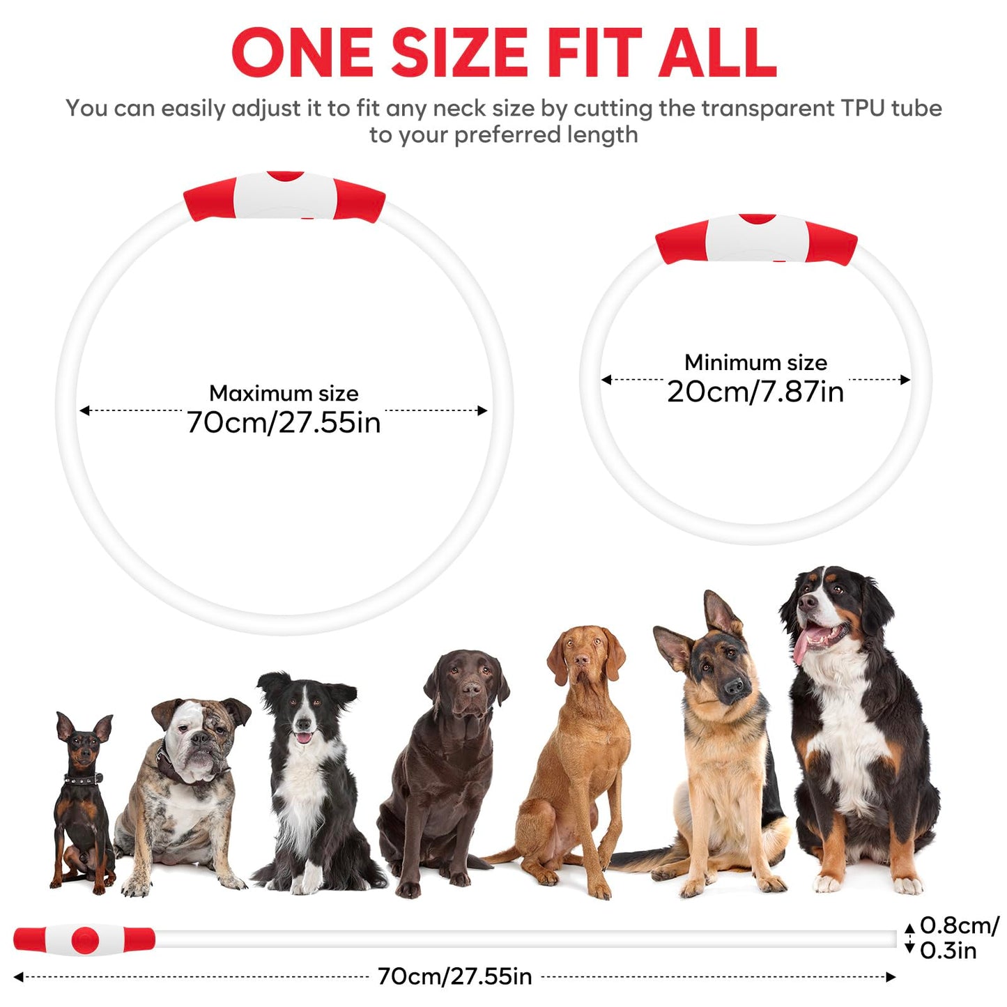 LED Dog Collar - HIGO Light Up Dog Collars Glow in The Dark, USB Rechargeable LED Dog Necklace Light for Your Dogs Walking at Night (Green-Silicone)