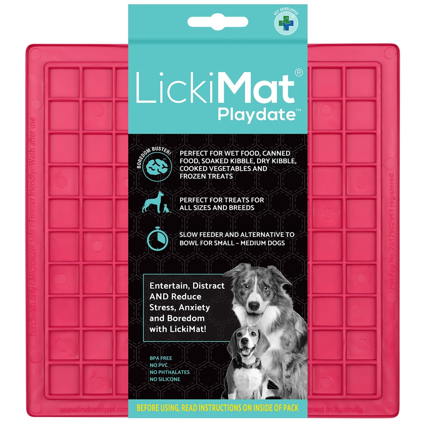 LickiMat Classic Soother Slow Feeder for Dogs Lick Mat Boredom Anxiety Reducer Perfect for Food Treats Yogurt Liquid Food Peanut Butter Fun Alternative to a Slow Feed Dog Bowl, Turquoise