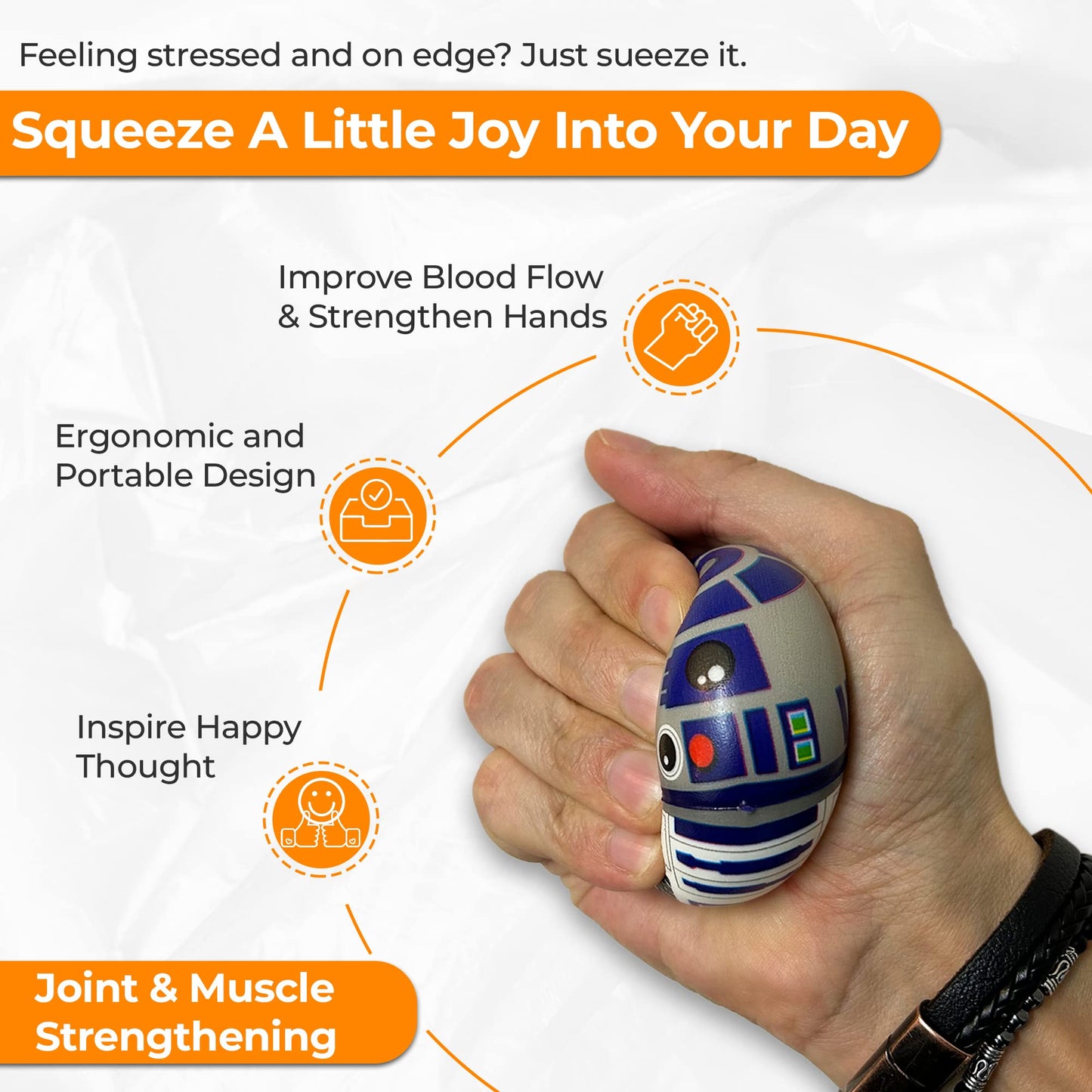 StarWar Stress Balls Set - Pop Fidget Toy for Kids and Adults, Relief Fidget, Anti Squeeze Use Play/Decor/Help Relieve Stress/Improve Concentation Focus