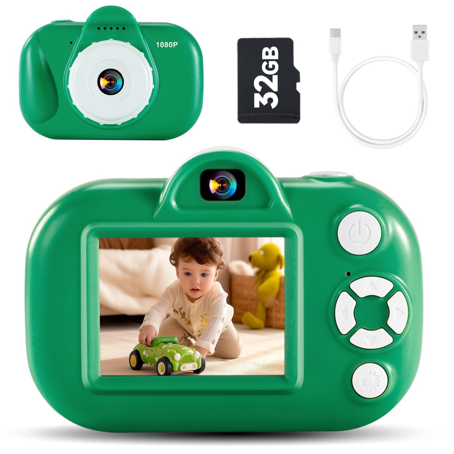 Kids Camera for Girls Toys for Ages 5-7, 1080P Toddler Camera, Kids Digital Camera with Dual Lens, 3 4 5 Year Old Girl Birthday Gifts