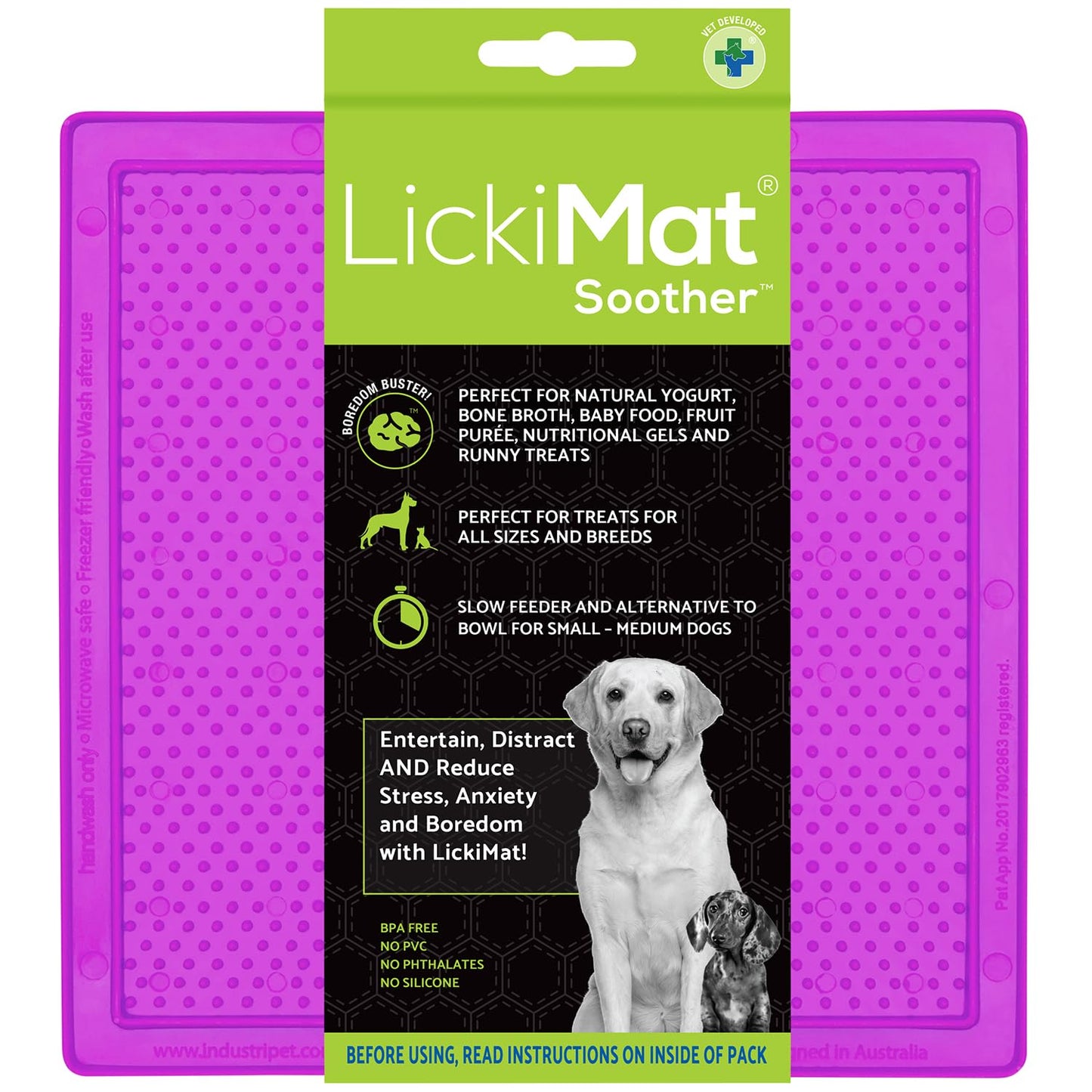 LickiMat Classic Soother Slow Feeder for Dogs Lick Mat Boredom Anxiety Reducer Perfect for Food Treats Yogurt Liquid Food Peanut Butter Fun Alternative to a Slow Feed Dog Bowl, Turquoise