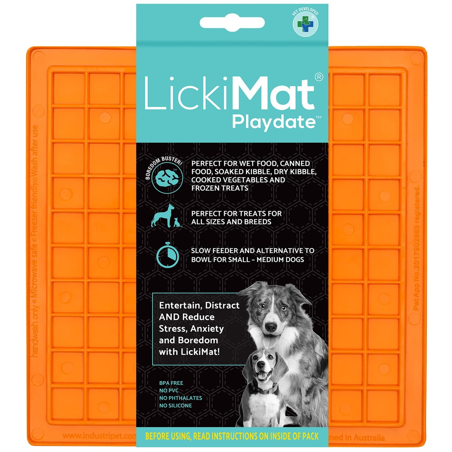 LickiMat Classic Soother Slow Feeder for Dogs Lick Mat Boredom Anxiety Reducer Perfect for Food Treats Yogurt Liquid Food Peanut Butter Fun Alternative to a Slow Feed Dog Bowl, Turquoise