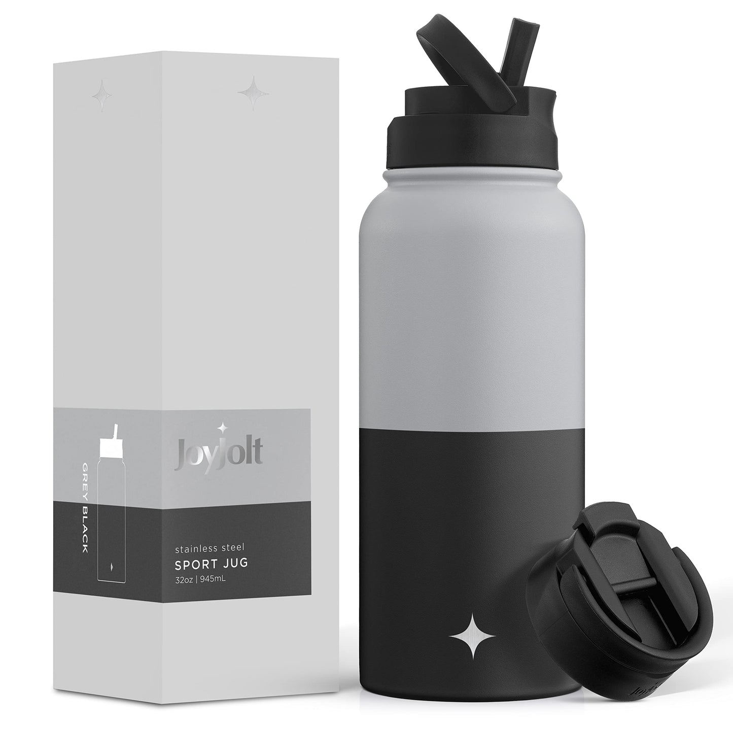 JoyJolt Stainless Steel 22 oz Star Wars Water Bottle with Straw Lid, BPA-Free Sports and Travel Vacuum Insulated Water Bottle, Destination Collection Death Star Bottle, Star Wars Gifts