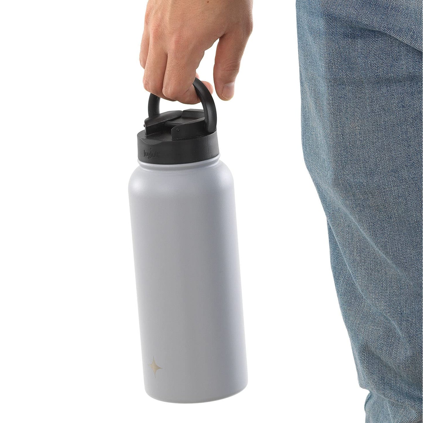 JoyJolt Stainless Steel 22 oz Star Wars Water Bottle with Straw Lid, BPA-Free Sports and Travel Vacuum Insulated Water Bottle, Destination Collection Death Star Bottle, Star Wars Gifts