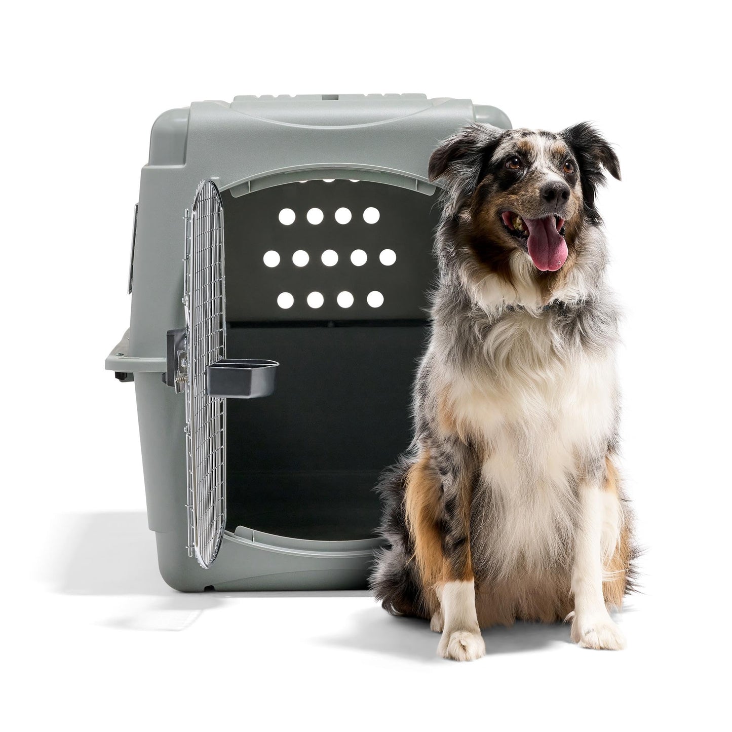 Petmate Sky Kennel - For Air and Travel, Airline Compliant Dog Crate for Pets up 15-30 lbs, Heavy Duty Dog Kennel, Made in the USA- 28 Inches