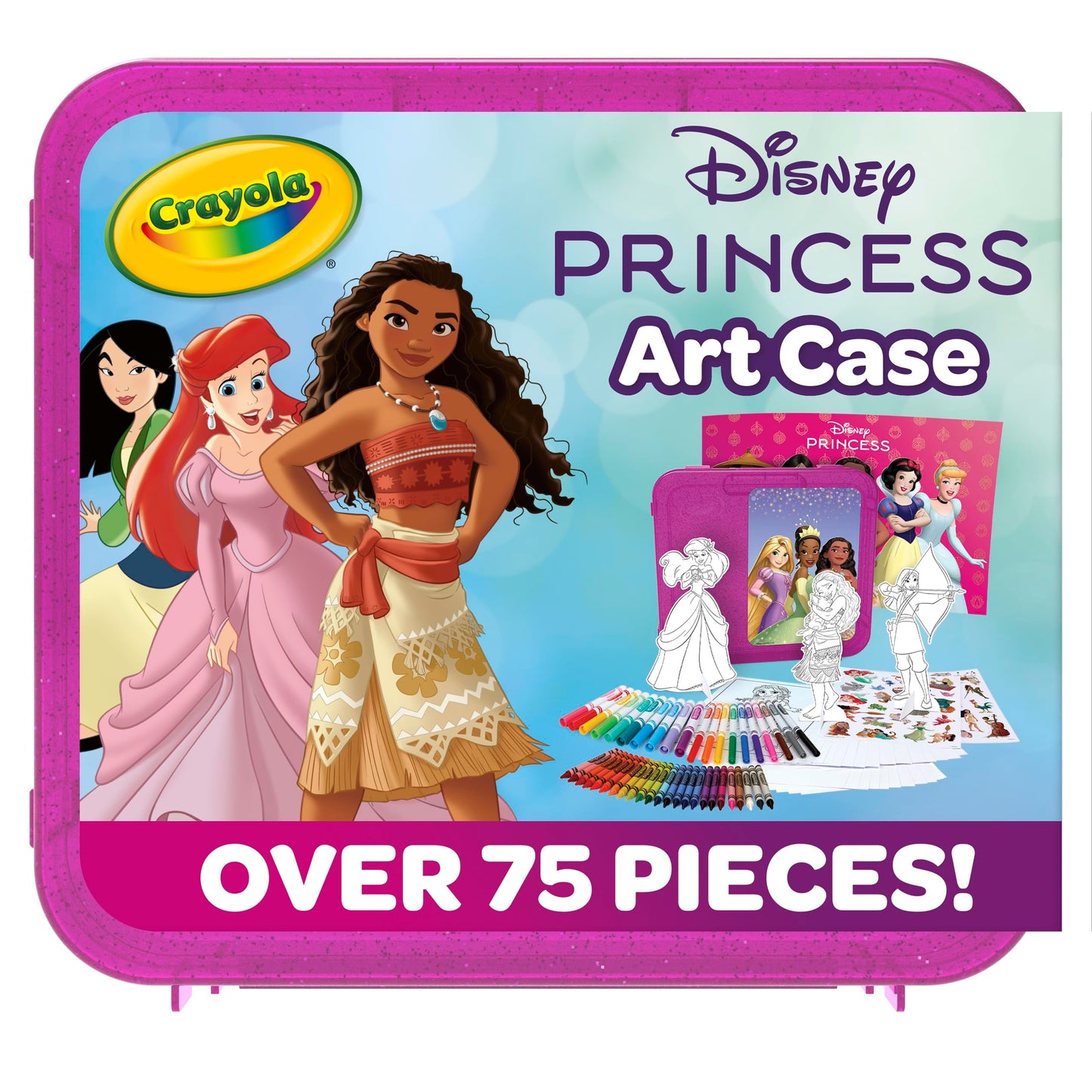 Crayola Disney Princess Art Case (75ct) Art Kit for Kids, Art Supplies, Coloring Set, Gift for Girls & Boys