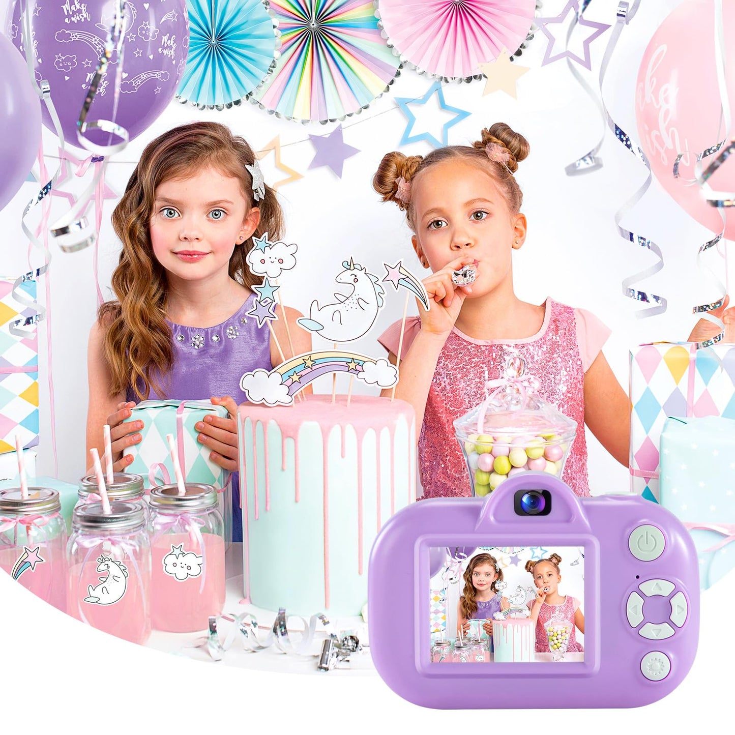 Kids Camera for Girls Toys for Ages 5-7, 1080P Toddler Camera, Kids Digital Camera with Dual Lens, 3 4 5 Year Old Girl Birthday Gifts