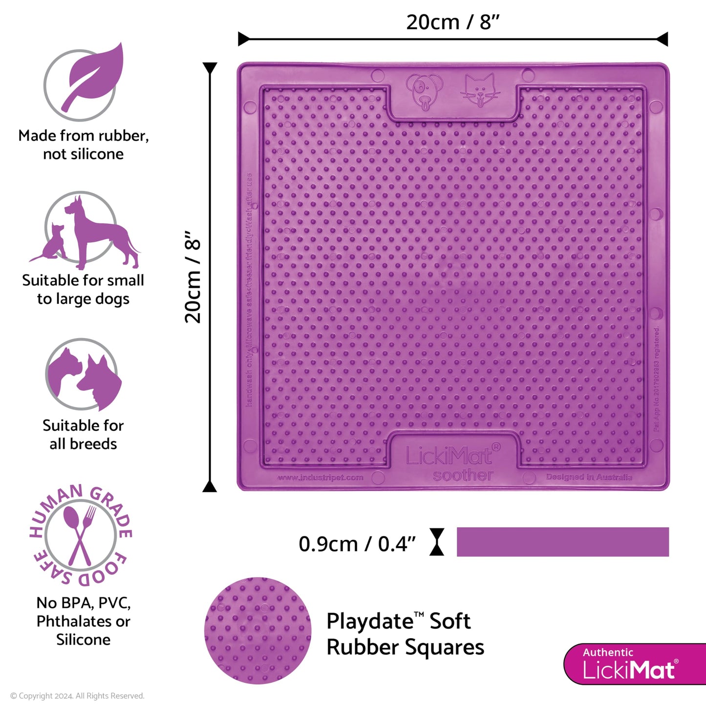 LickiMat Classic Soother Slow Feeder for Dogs Lick Mat Boredom Anxiety Reducer Perfect for Food Treats Yogurt Liquid Food Peanut Butter Fun Alternative to a Slow Feed Dog Bowl, Turquoise