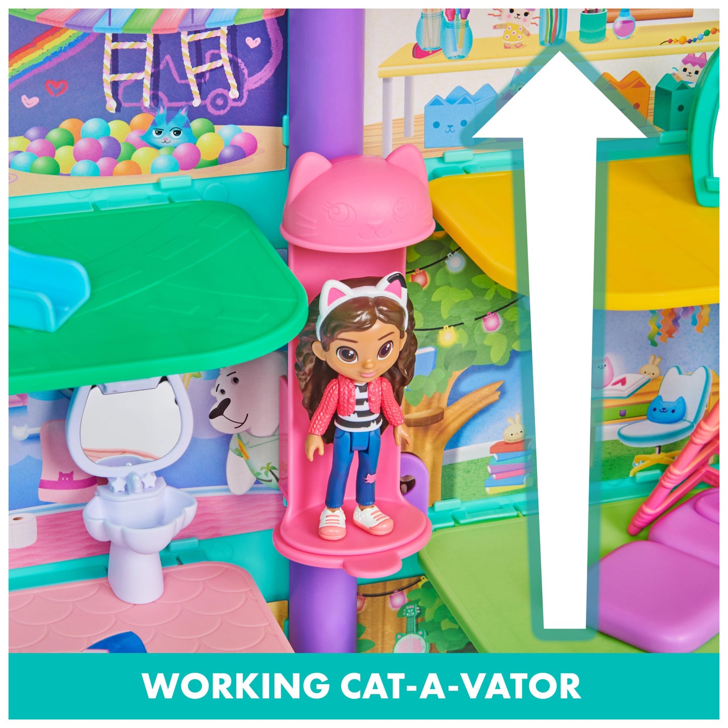 Gabby’s Dollhouse, Purrfect Dollhouse with 15 Pieces including Toy Figures, Furniture, Accessories and Sounds, Kids Toys for Ages 3 and up